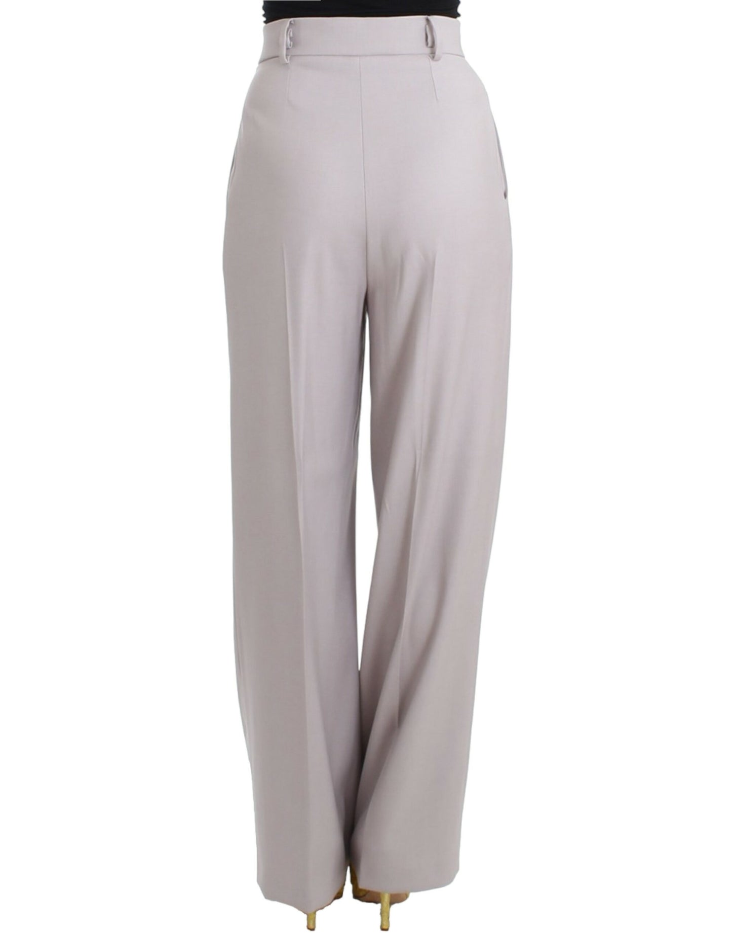 Pantalon gris sophistiqué taille haute Cavalli