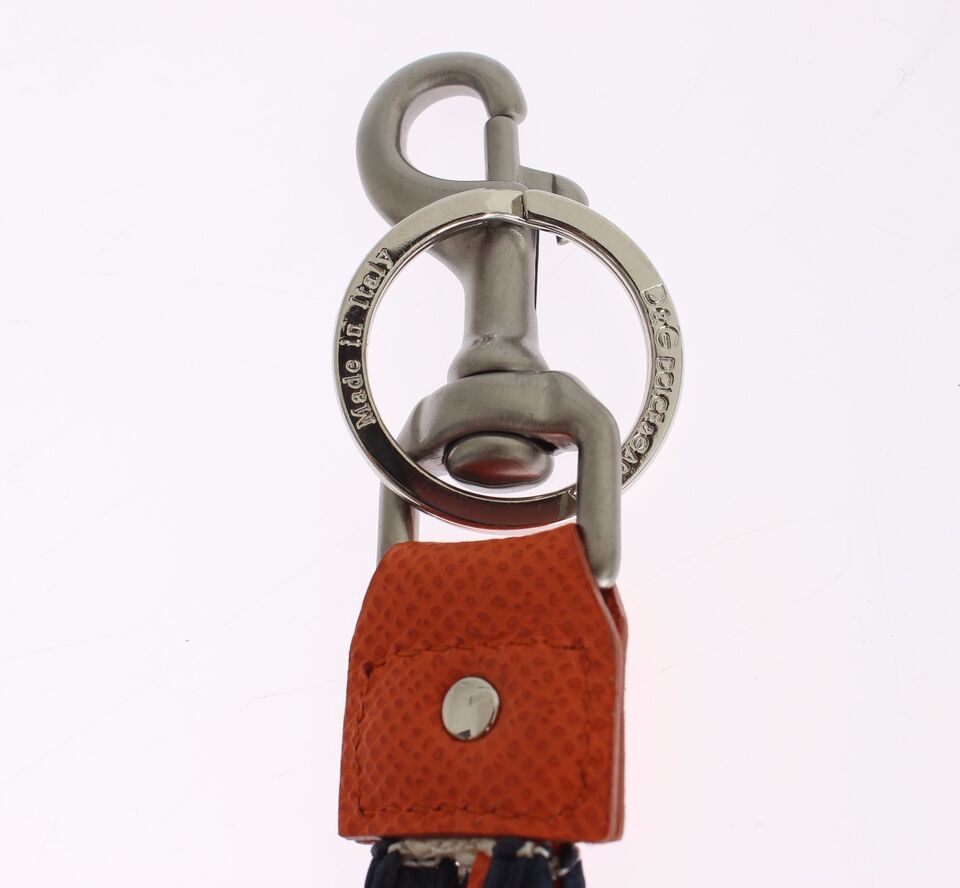 Dolce & Gabbana Red White Raffia Leather Clasp Finder Keyring Keychain by Dolce & Gabbana