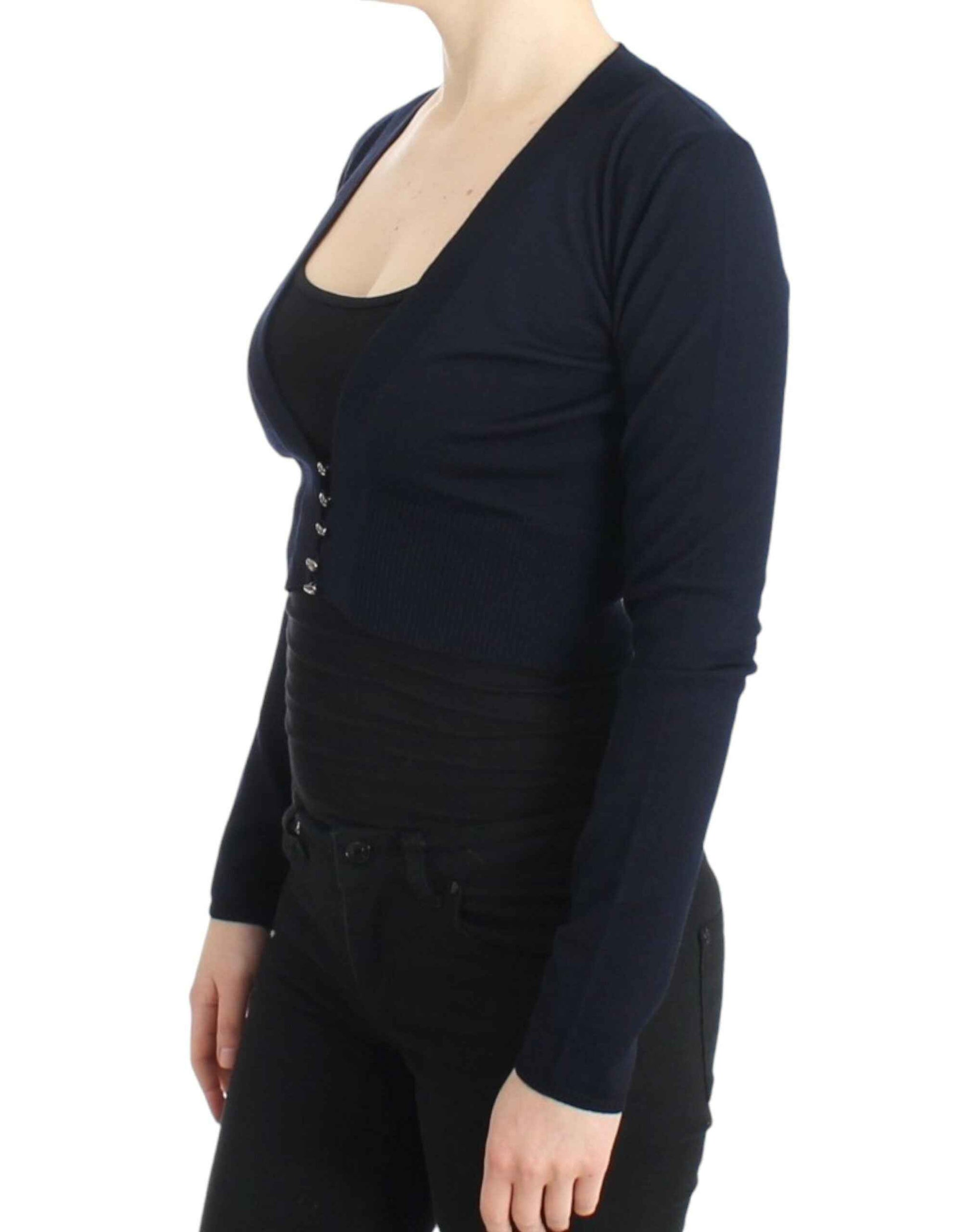 Cavalli Blue cropped wool cardigan