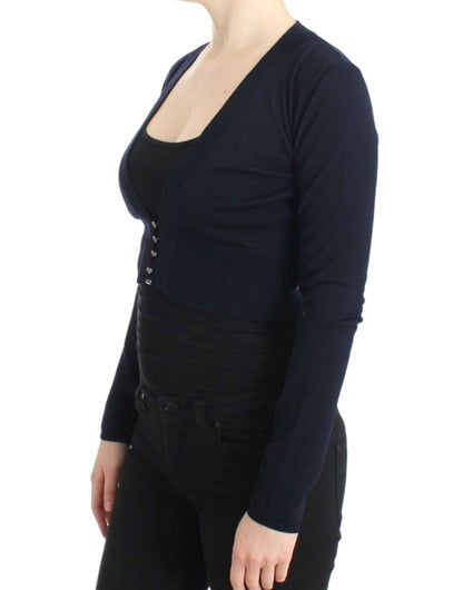 Cavalli Blue cropped wool cardigan