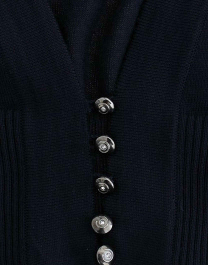 Cavalli Blue cropped wool cardigan