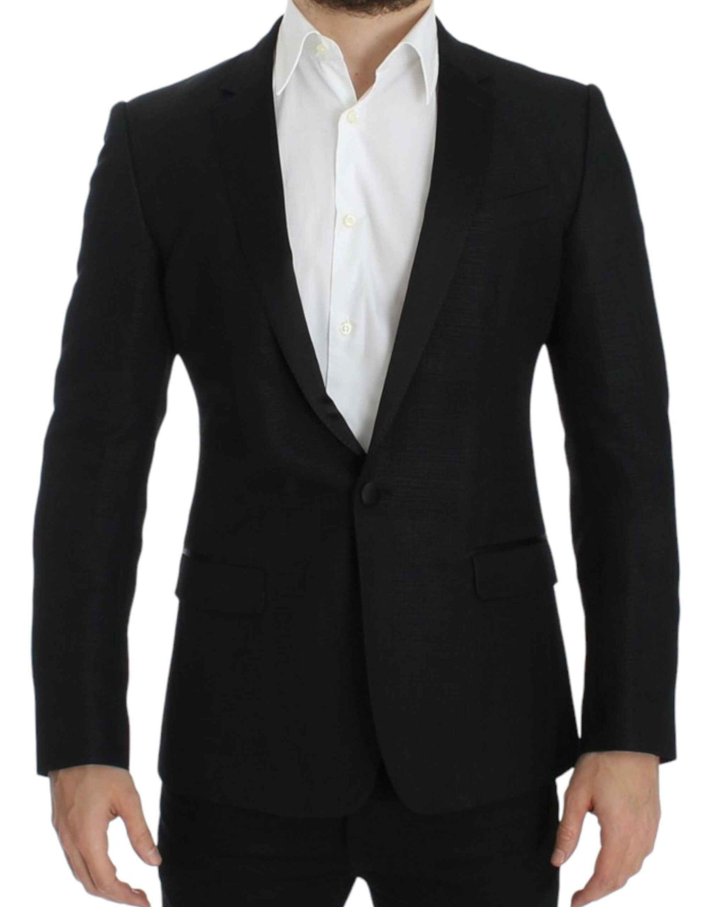 Dolce & Gabbana Black wool MARTINI slim blazer