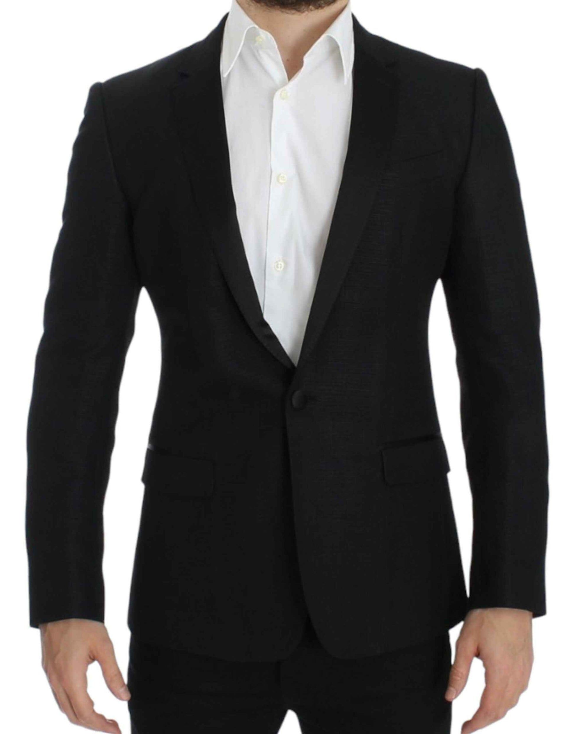 Dolce & Gabbana Black wool MARTINI slim blazer