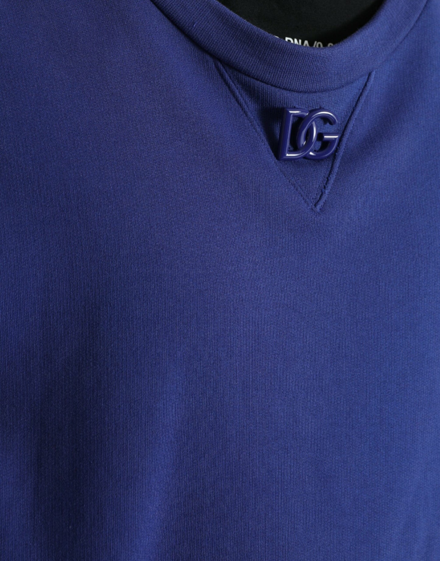 Dolce & Gabbana Royal Blue Cotton Crewneck Pullover Sweater by Dolce & Gabbana