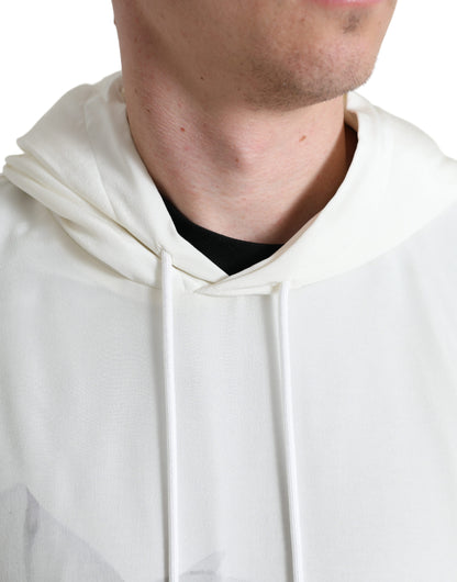Dolce & Gabbana White Floral Print Hooded Pullover Sweater by Dolce & Gabbana