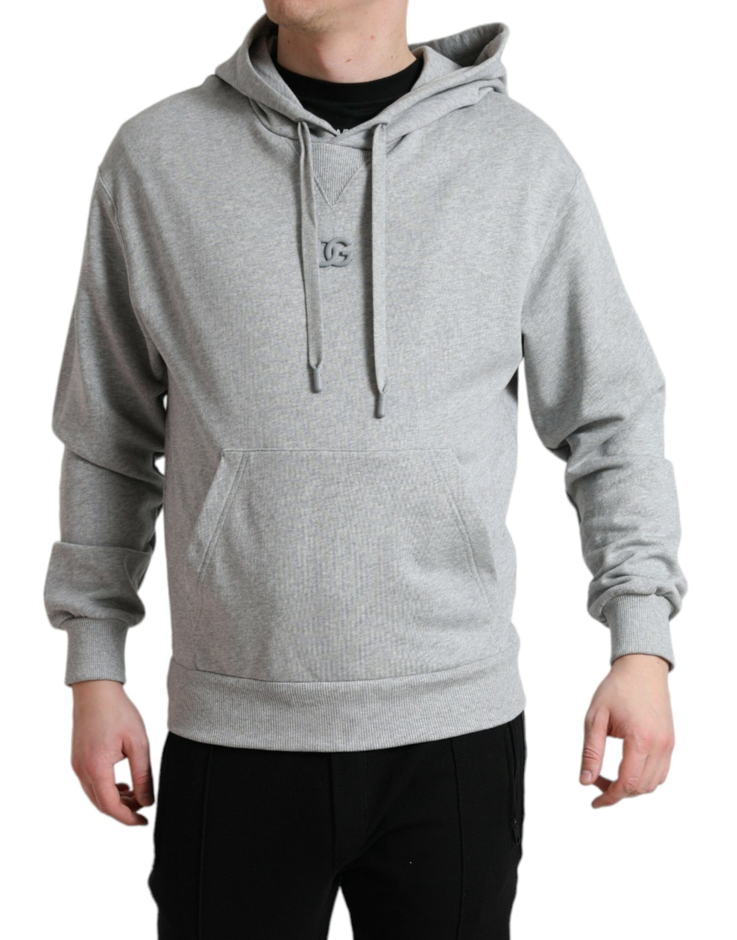 Dolce & Gabbana Gray Cotton Logo Hooded Sweatshirt Sweater by Dolce & Gabbana