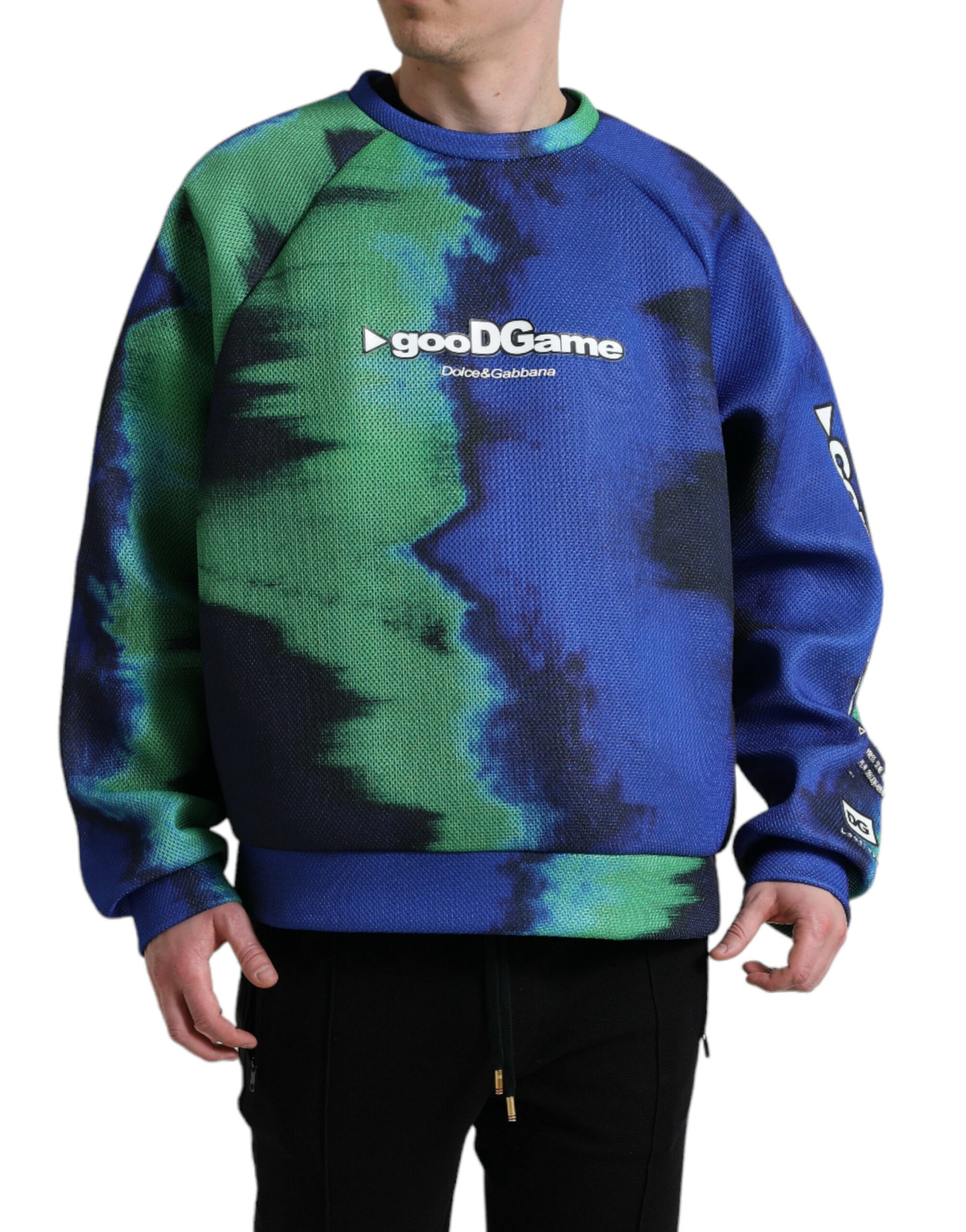 Dolce & Gabbana Multicolor Logo Crewneck Pullover Sweater by Dolce & Gabbana