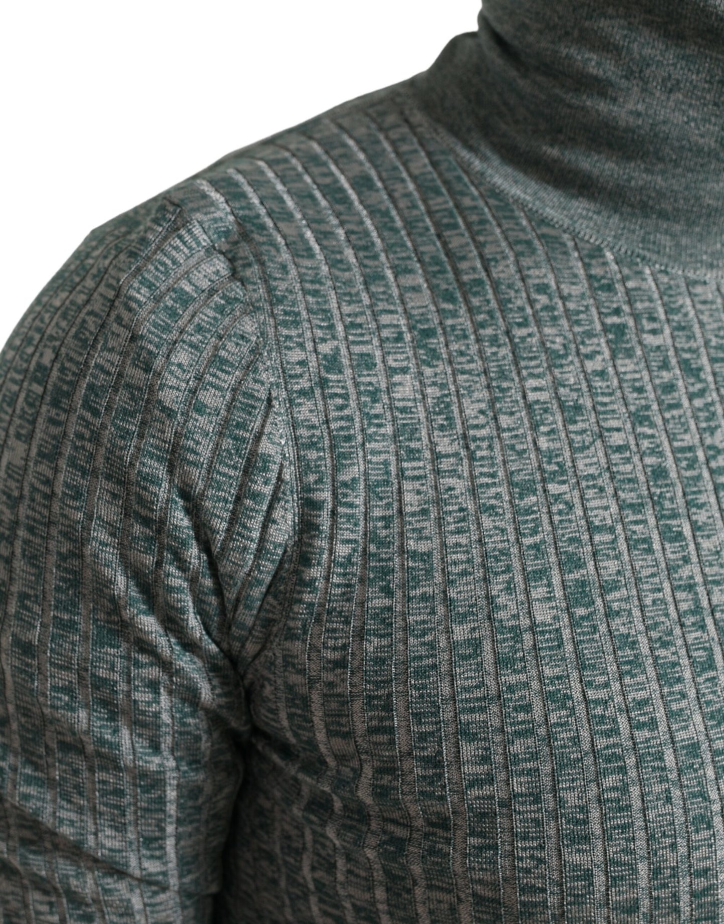 Dolce & Gabbana Green Polyester Turtleneck Pullover Sweater by Dolce & Gabbana