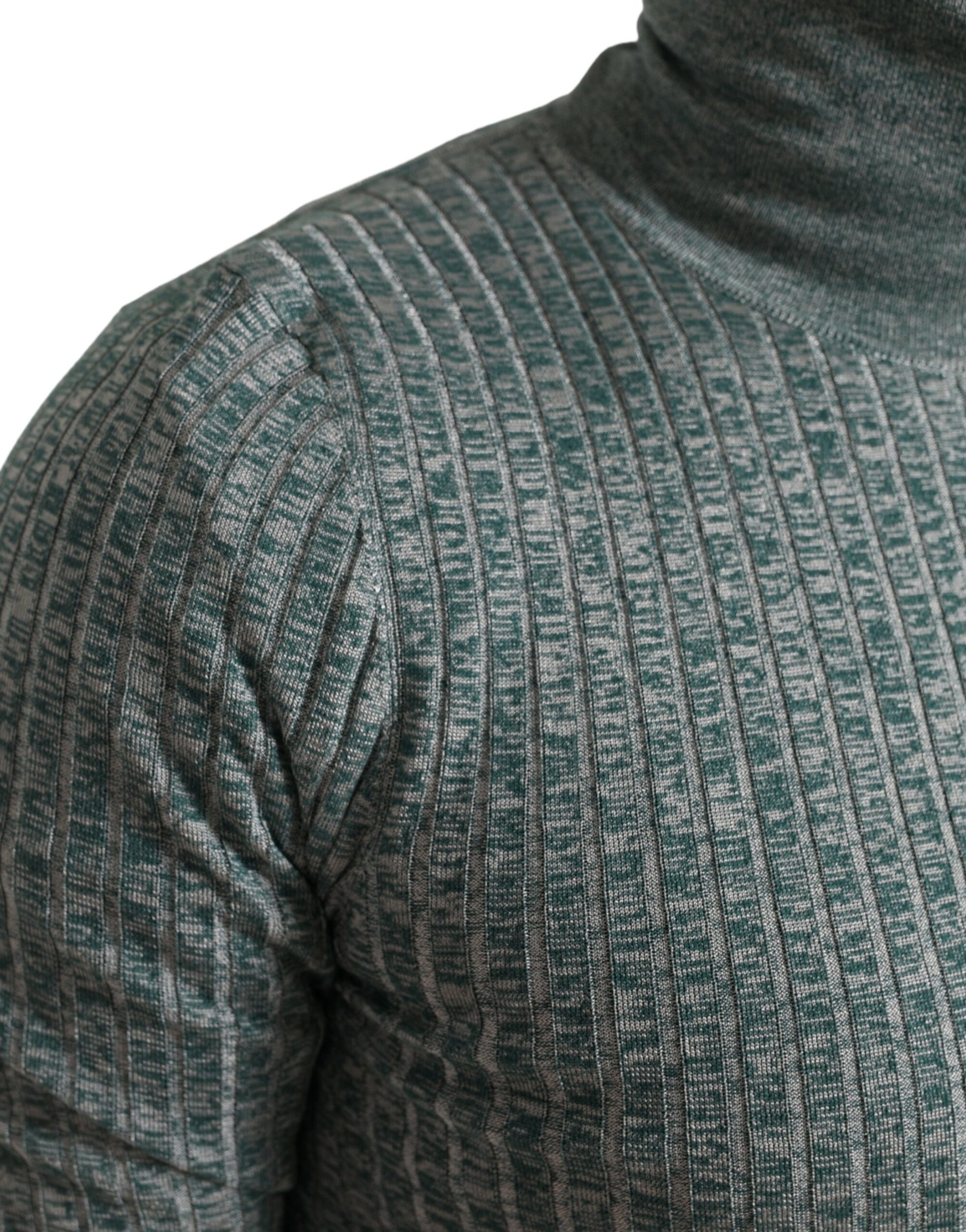 Dolce & Gabbana Green Polyester Turtleneck Pullover Sweater by Dolce & Gabbana
