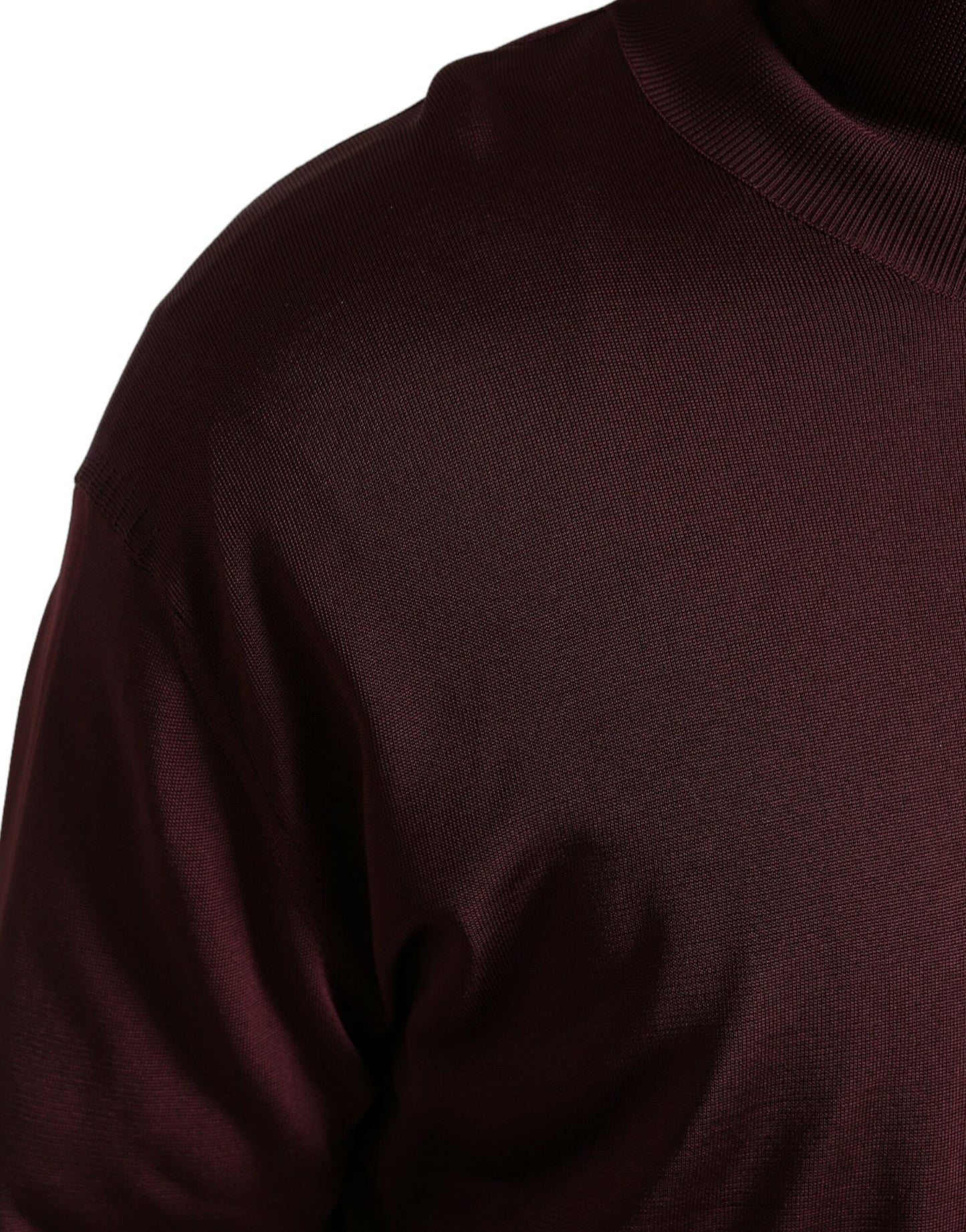 Dolce & Gabbana Maroon Viscose Turtleneck Pullover Sweater by Dolce & Gabbana