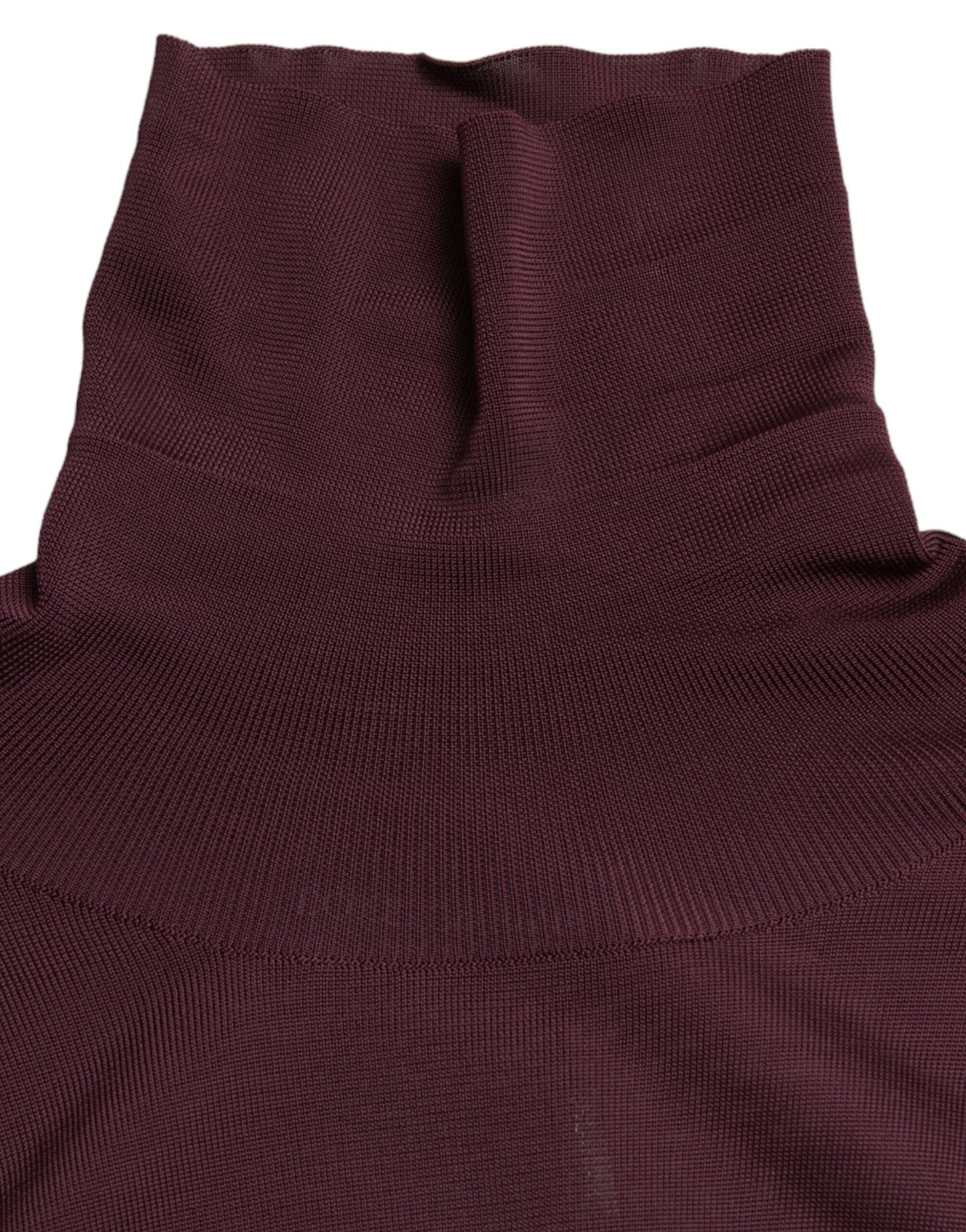 Dolce & Gabbana Maroon Viscose Turtleneck Pullover Sweater by Dolce & Gabbana