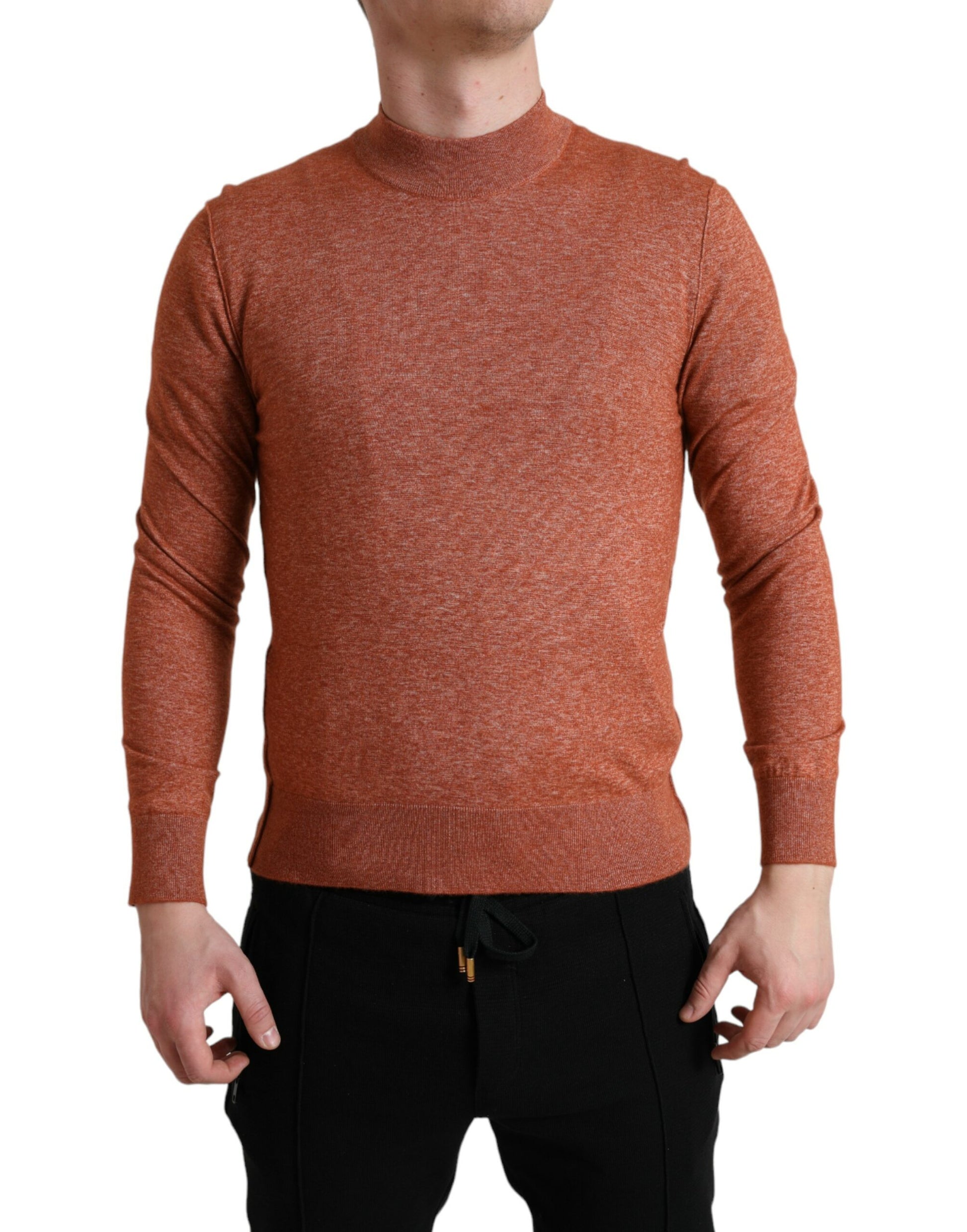 Dolce & Gabbana Orange Cashmere Crew Neck Pullover Sweater by Dolce & Gabbana
