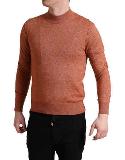 Dolce & Gabbana Orange Cashmere Crew Neck Pullover Sweater by Dolce & Gabbana