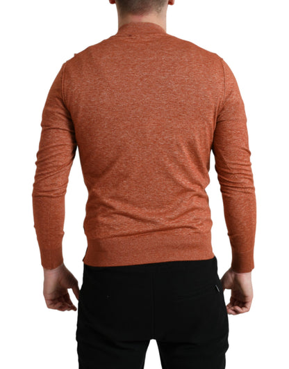 Dolce & Gabbana Orange Cashmere Crew Neck Pullover Sweater by Dolce & Gabbana
