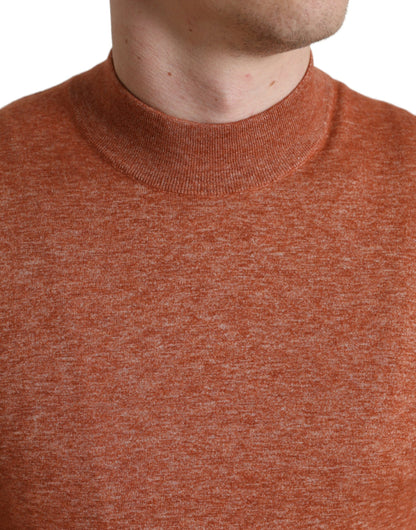 Dolce & Gabbana Orange Cashmere Crew Neck Pullover Sweater by Dolce & Gabbana