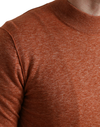 Dolce & Gabbana Orange Cashmere Crew Neck Pullover Sweater by Dolce & Gabbana