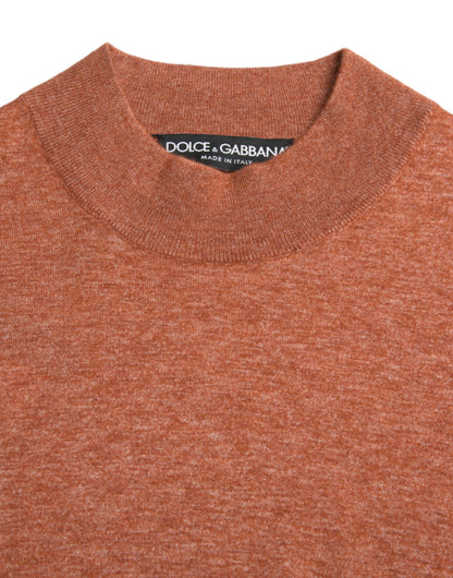 Dolce & Gabbana Orange Cashmere Crew Neck Pullover Sweater by Dolce & Gabbana