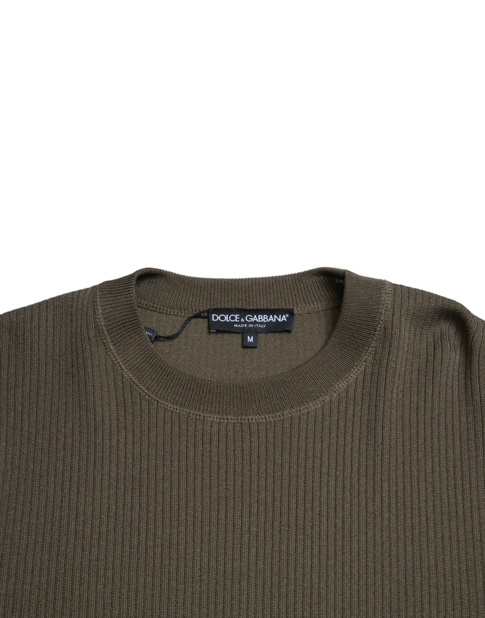 Dolce & Gabbana Green Viscose Crew Neck Men Pullover Sweater by Dolce & Gabbana