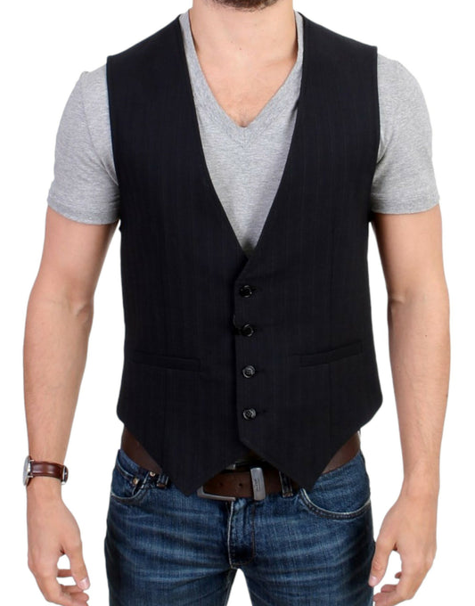 Cardigan décontracté à rayures élégant de style national - Mélange de coton