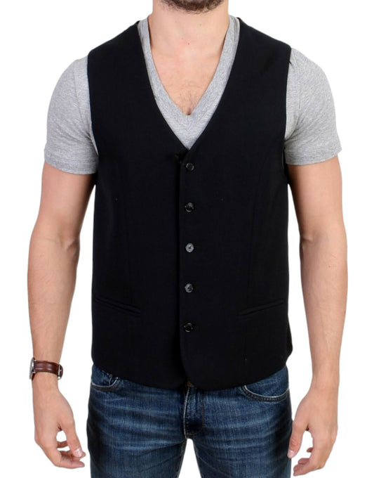 Costume National Élégant Cardigan Décontracté en Laine Mélangée Noire
