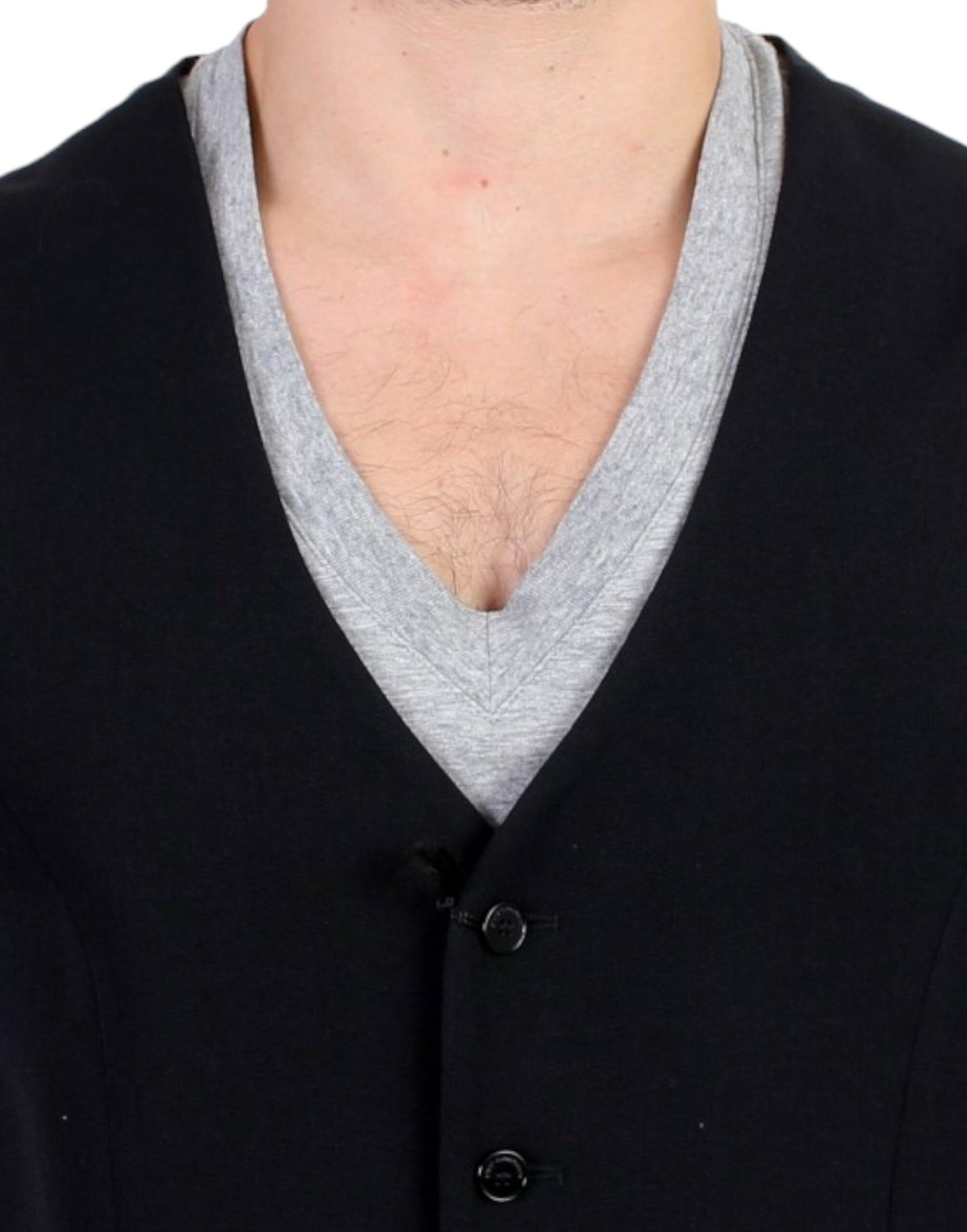Costume National Élégant Cardigan Décontracté en Laine Mélangée Noire