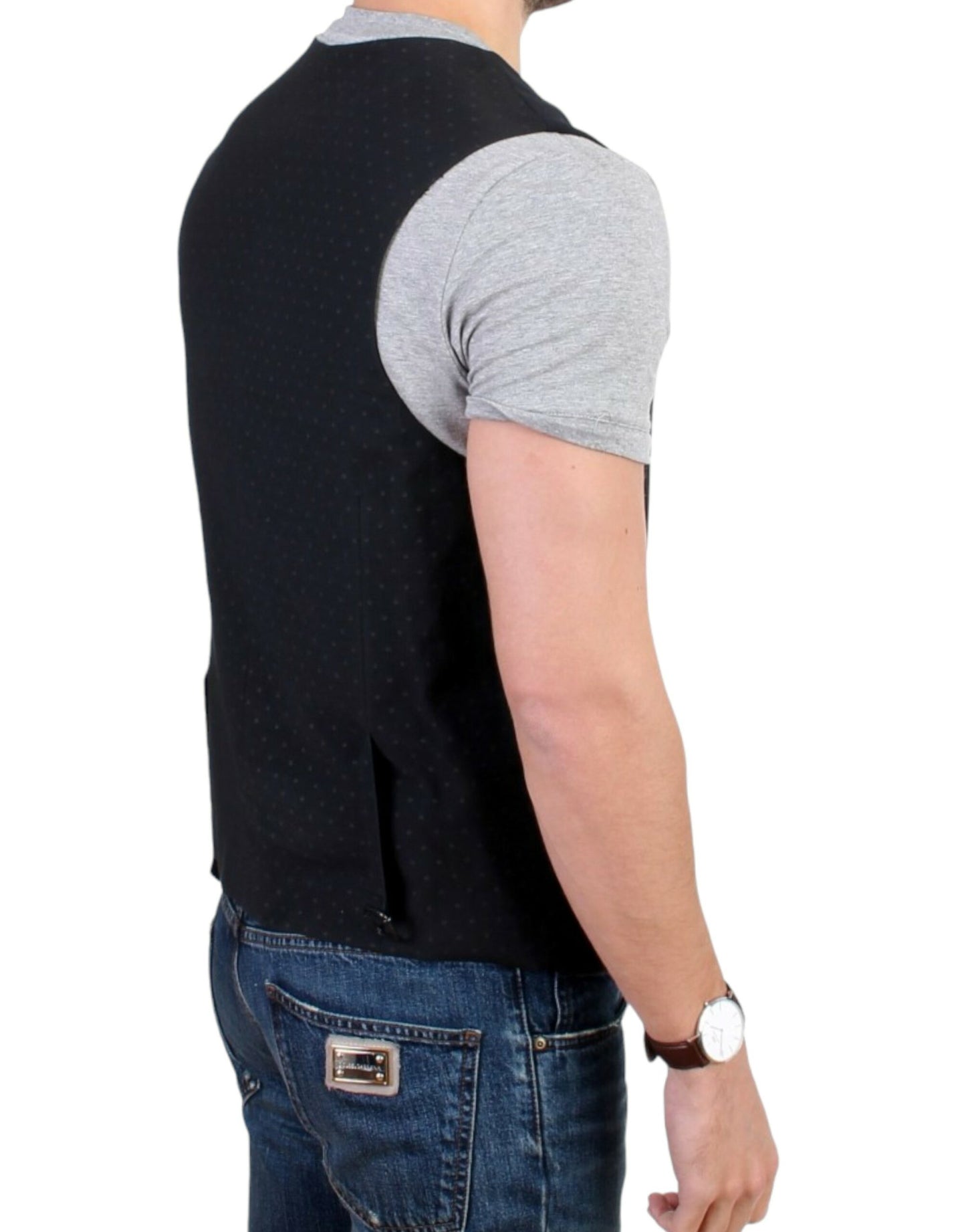 Costume National Élégant Cardigan Décontracté en Laine Mélangée Noire
