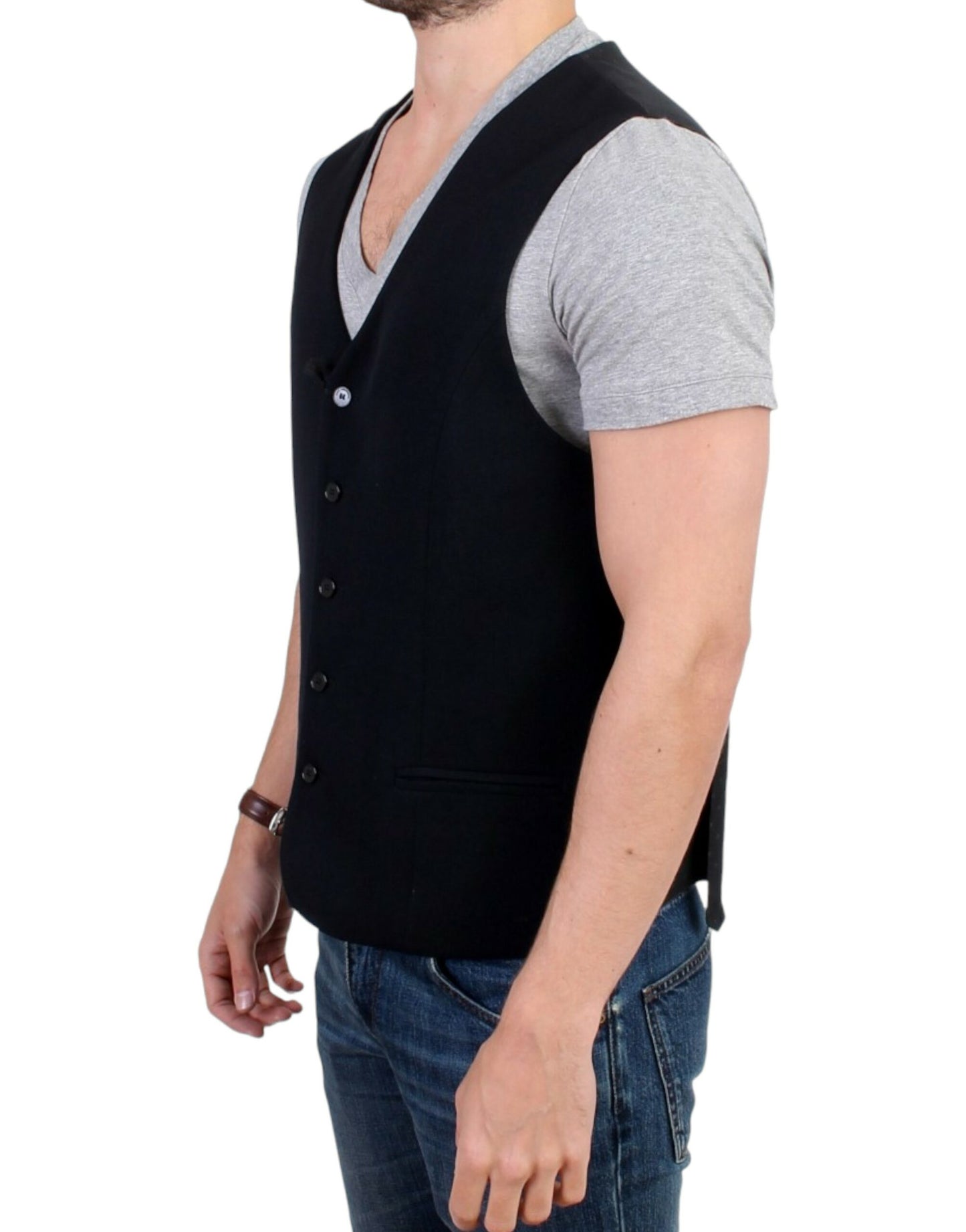 Costume National Élégant Cardigan Décontracté en Laine Mélangée Noire