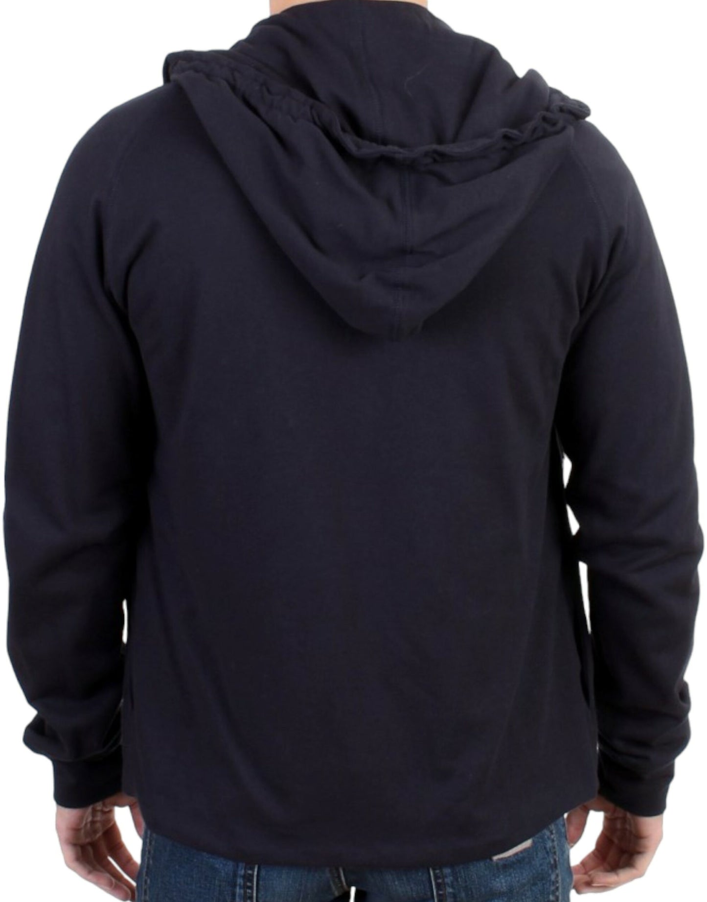 Costume National Élégant Pull à Capuche en Coton Bleu