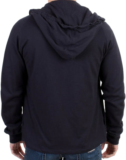 Costume National Élégant Pull à Capuche en Coton Bleu