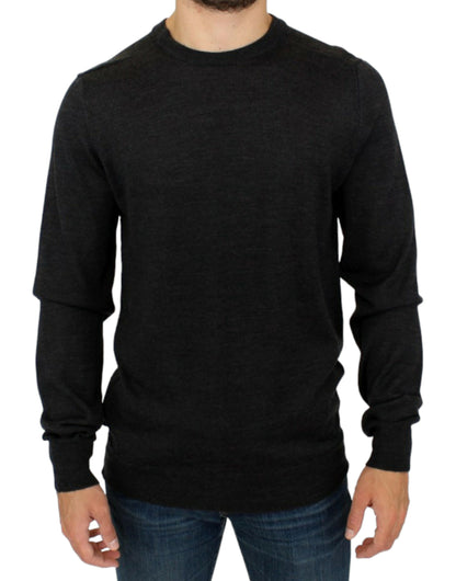 Pull à col rond gris élégant de costume national