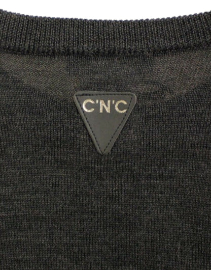 Pull à col rond gris élégant de costume national