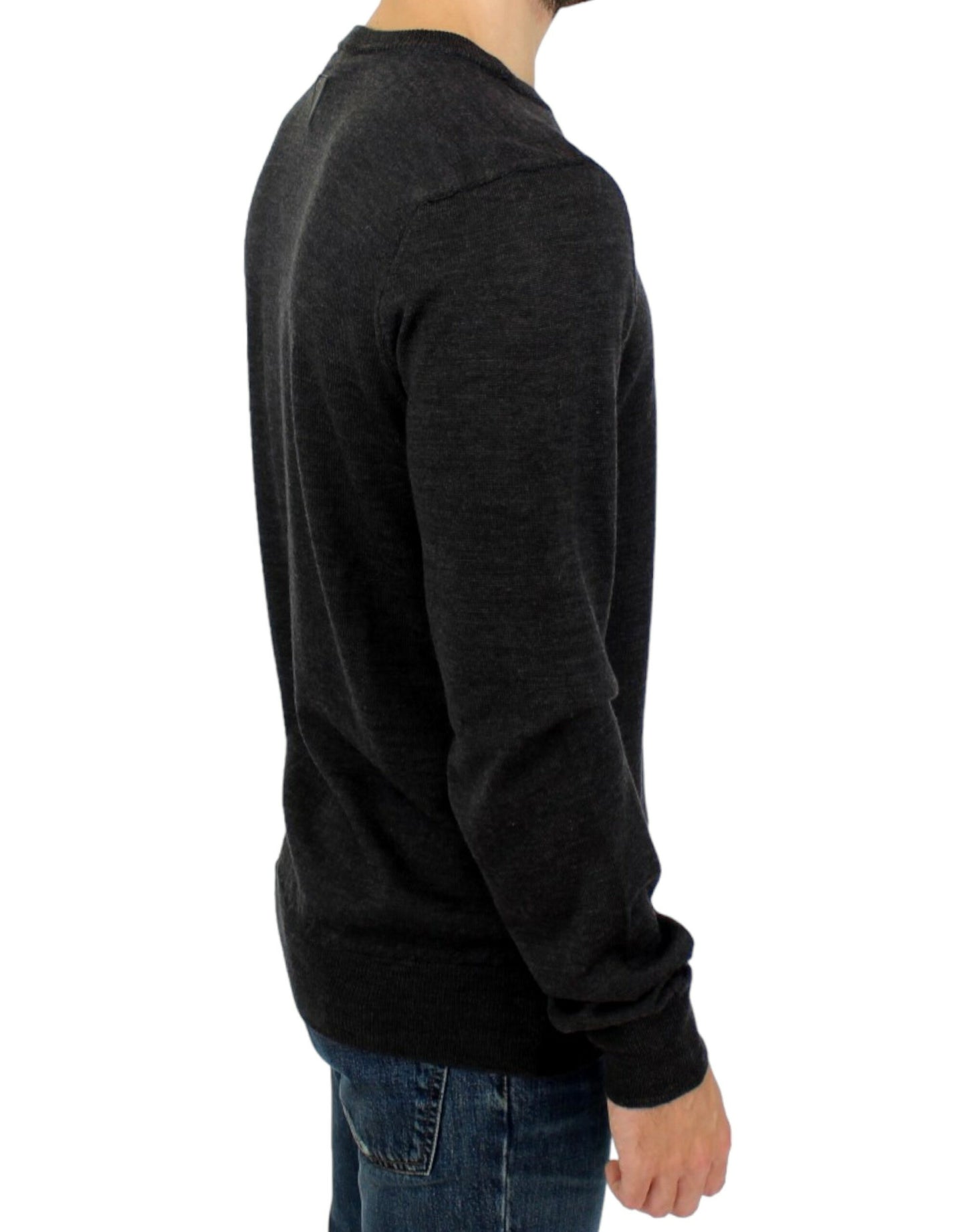 Pull à col rond gris élégant de costume national