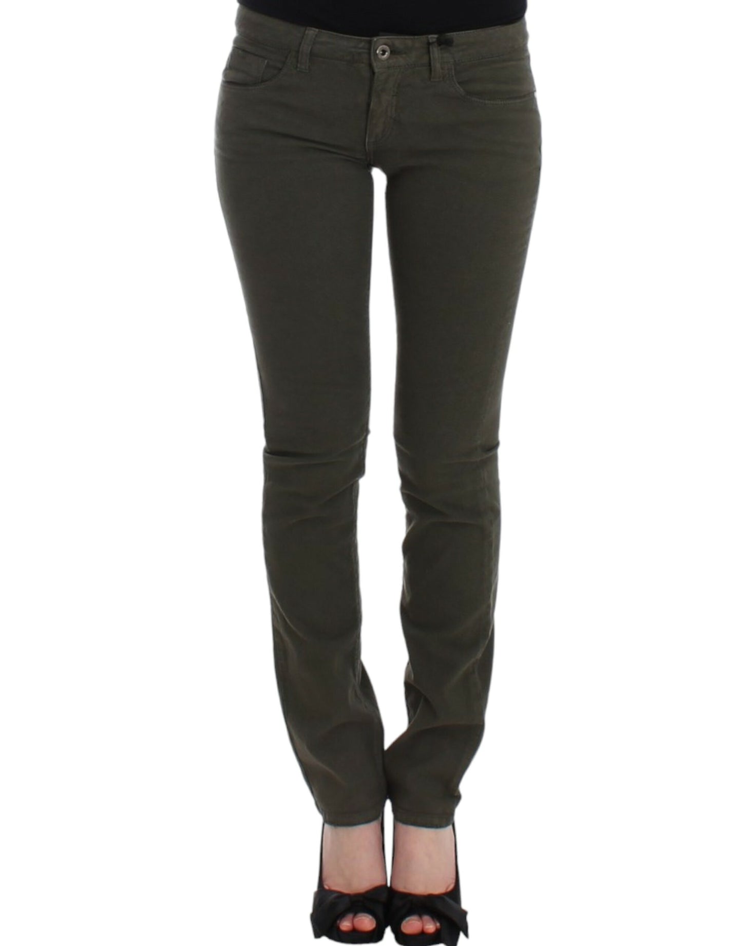 Jean slim vert chic de créateur Costume National