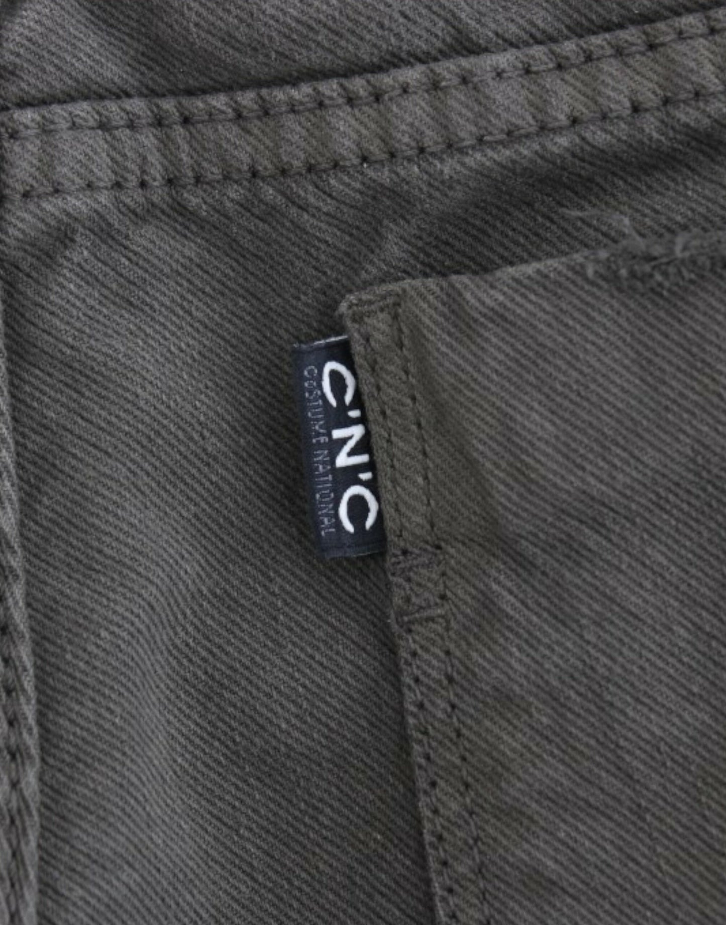 Jean slim vert chic de créateur Costume National