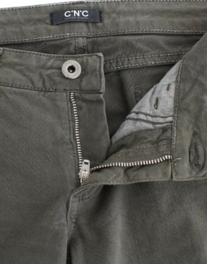 Jean slim vert chic de créateur Costume National