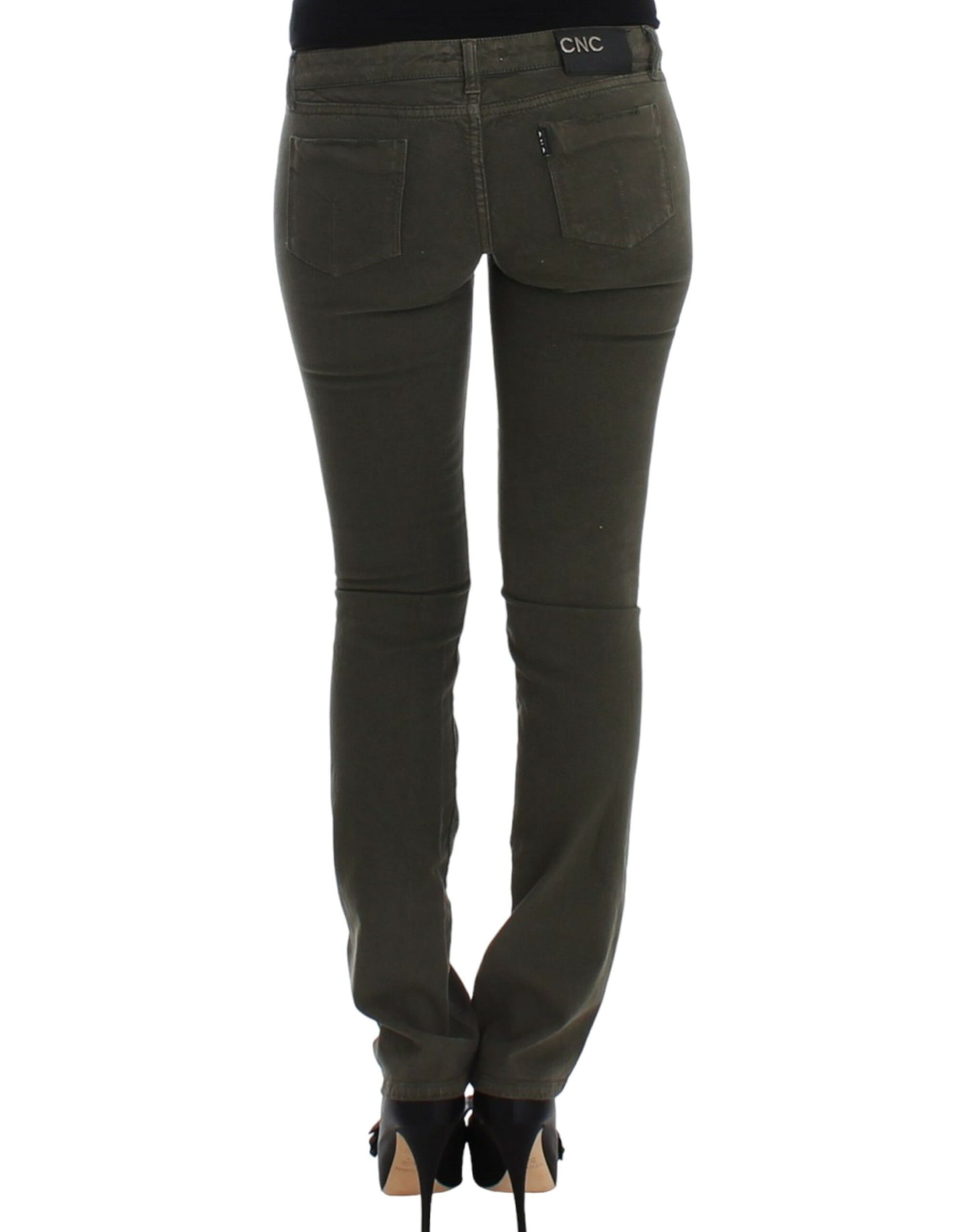 Jean slim vert chic de créateur Costume National