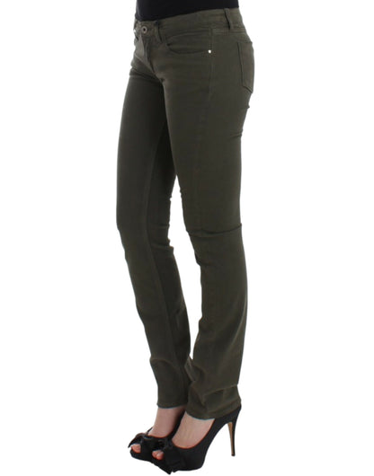 Jean slim vert chic de créateur Costume National