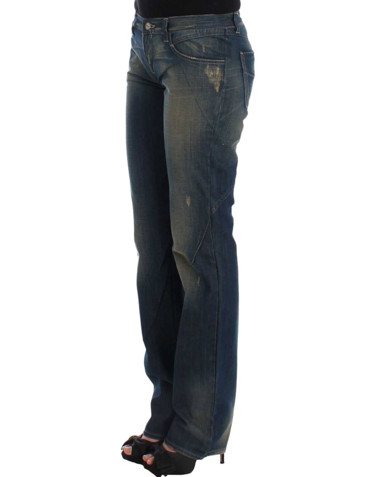 Costume National Chic Jean droit bleu en denim