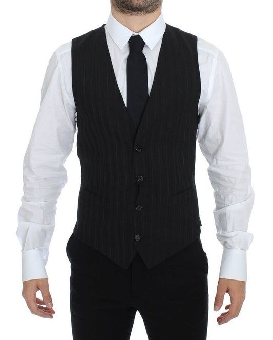 Dolce &amp; Gabbana - Robe-gilet élégante en laine à rayures