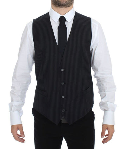 Dolce &amp; Gabbana - Robe gilet élégante à rayures grises