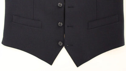 Dolce &amp; Gabbana Élégant gilet en laine bleue