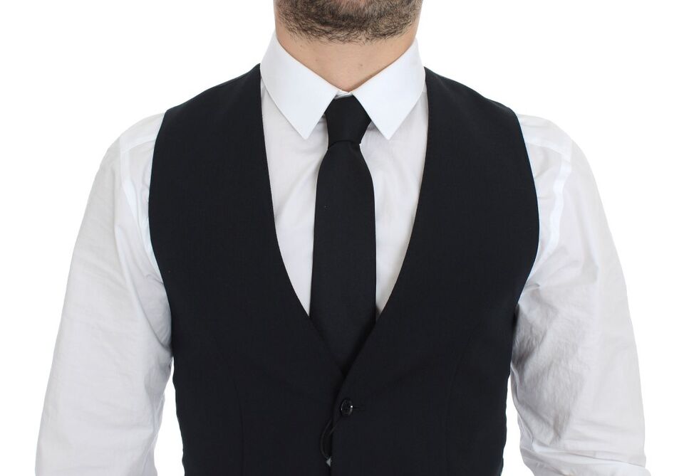 Dolce &amp; Gabbana Élégant gilet en laine bleue