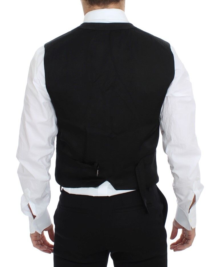 Dolce &amp; Gabbana - Robe-gilet élégante en coton mélangé noir