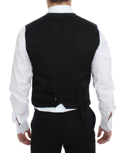 Dolce &amp; Gabbana - Robe-gilet élégante en coton mélangé noir