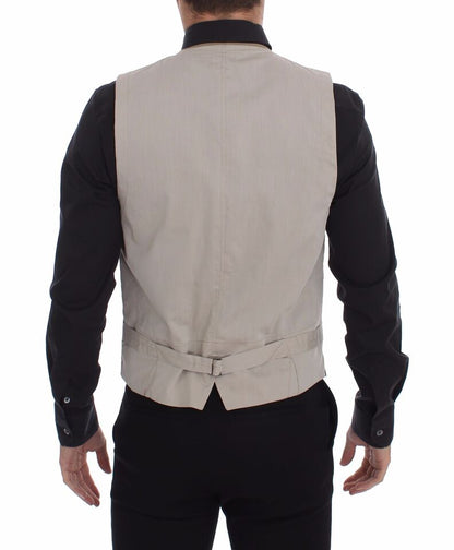 Dolce &amp; Gabbana - Élégant gilet en coton beige - Coupe slim