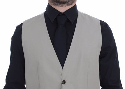 Dolce &amp; Gabbana Élégant gilet en coton et soie beige