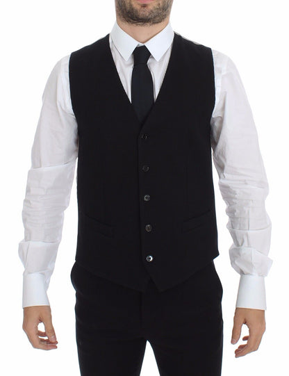 Dolce &amp; Gabbana Élégant gilet en soie noire