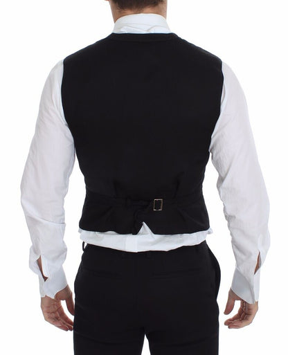 Dolce &amp; Gabbana - Robe-gilet élégante en coton mélangé noir