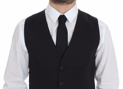 Dolce &amp; Gabbana Élégant gilet en coton stretch bleu