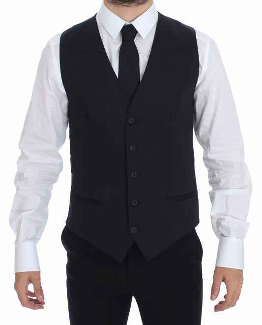 Dolce &amp; Gabbana Élégant gilet en coton stretch bleu
